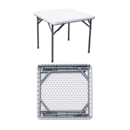C TAVOLO IN ACCIAIO E HDPE PIEGHEVOLE  87X87XH74CM
