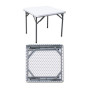 C TAVOLO IN ACCIAIO E HDPE PIEGHEVOLE  87X87XH74CM