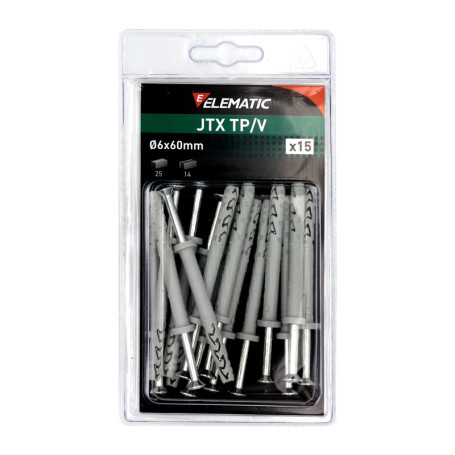 ELEMATIC BLISTER TASSELLO JTX TP\V 6X60 C\VITE 15 PZ