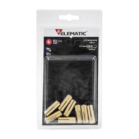 ELEMATIC BLISTER TASSELLO T51 M8 OTTONE 6 PZ