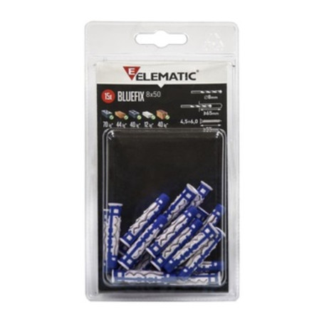 ELEMATIC BLISTER TASSELLO BLUEFIX 8X50 VITE 10+10 PZ