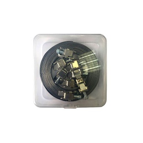 NASTRO FASCETTA MT. 5 MM.9 CON 8 MORSETTI