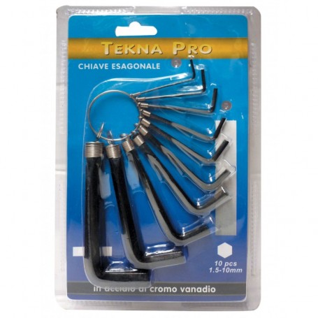 SERIE 10 CHIAVI ESAG.NERE"TEKNA PRO" C ANELLO