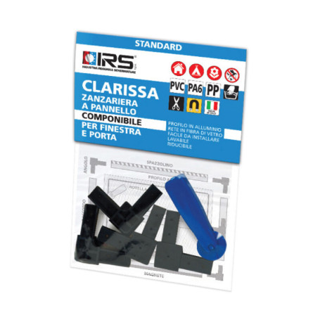 ZANZARIERA IRS CLARISSA BL 4 ANGOLI + ROTELLA