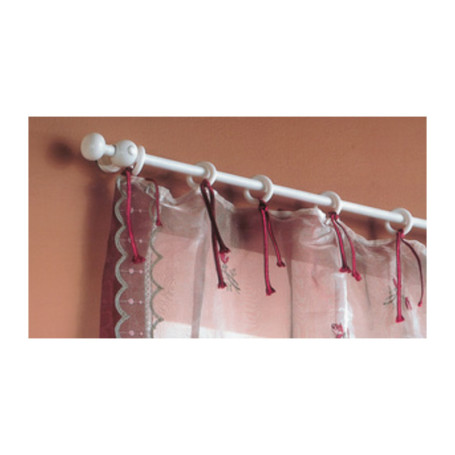 BASTONE LEGNO A STRAPPO D 11 BIANCO 120CM C\SUPP.