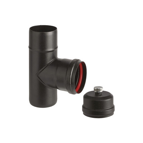 RACCORDO A T PORC PELLET C\SCAR E TAPPO D 10CM AETERNUM