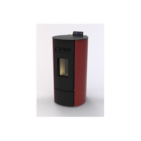 C STUFA PELLET ROUND ARGE 9 BORDEAUX