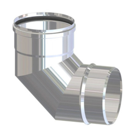 GOMITO INOX AISI 304 P\PELLET 90  8 CM