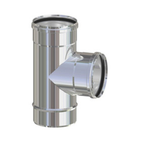 RACCORDO A T INOX ATTACCO FFM P\PELLET D  8 CM