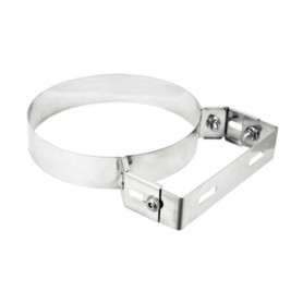 COLLARE INOX C\STAFFA P\TUBO STUFA 20 CM