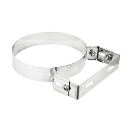 COLLARE INOX C\STAFFA P\TUBO STUFA 20 CM