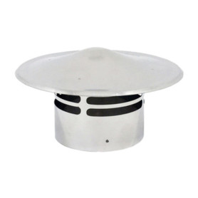 TERMINALE DI SCARICO C\CAPPELLO INOX PELLET D  8 CM
