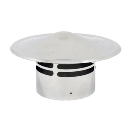 TERMINALE DI SCARICO C\CAPPELLO INOX PELLET D  8 CM