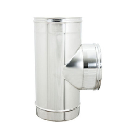 RACCORDO A T INOX ATTACCO FFM P\PELLET D 10 CM