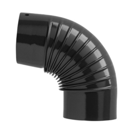 GOMITO P\STUFA 90 D 12 CM NERO OPACO