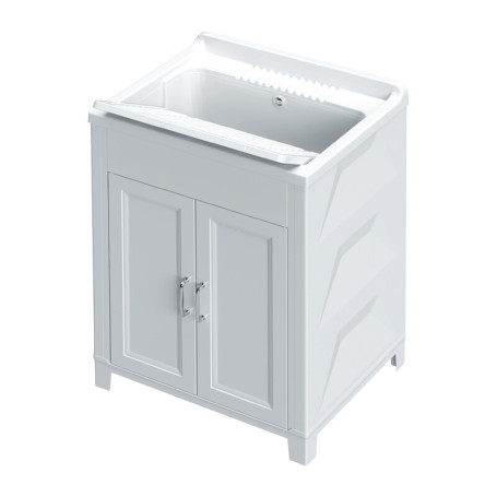 KIT LAVATOIO RESINA ANTIACIDO 60X50 CM BIANCO