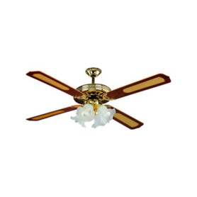 VENTILATORE A SOFFITTO 60W 3 VEL OLD AMERICA C\TEL+4 LUCI