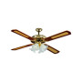 VENTILATORE A SOFFITTO 60W 3 VEL OLD AMERICA C\TEL+4 LUCI