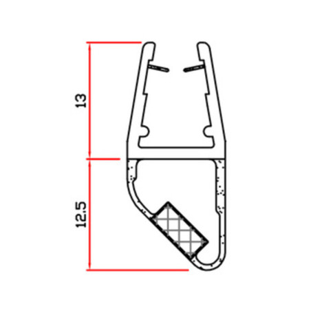 GUARNIZIONE P\BOX DOCCIA 2 M MOD.412 SNS+NSN