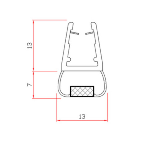 GUARNIZIONE P\BOX DOCCIA 2 M MOD.411