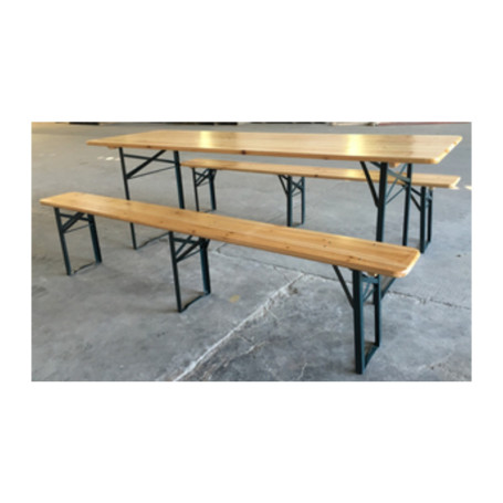 SET BIRRERIA C\PANCHE LEGNO\METALLO 220X80X76CM