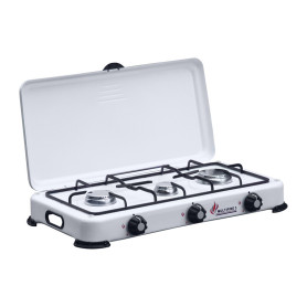 FORNELLO A GAS 3 FUOCHI C\COPERCHIO CAMPING  MULTIFIRE 3