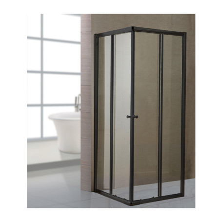 BOX DOCCIA CRISTALLO TRASP 6 MM 80X 80 NERO OPACO