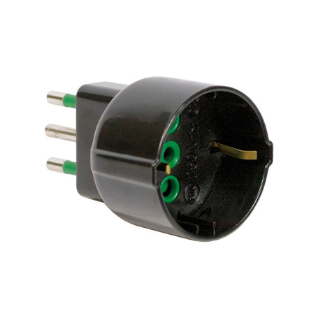FME 82.121 ADATTATORE 10A 2P+T SCHUKO NERO