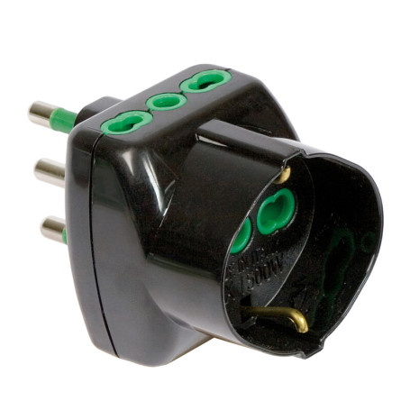 FME 82.241 ADATTATORE 16A 2P+T-2 BIPAS SCHUK NERO