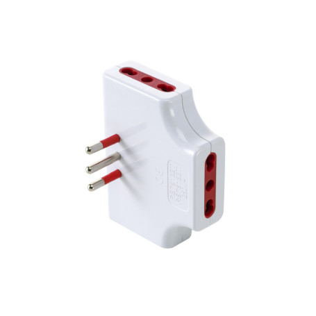 ROSI 78132 ADATTATORE PIATTO TRIPLO 10A 3PR BIP C\LIMIT