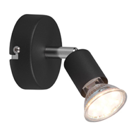FARETTO DA PARETE PARIS 1 LUCE GU10 NERO