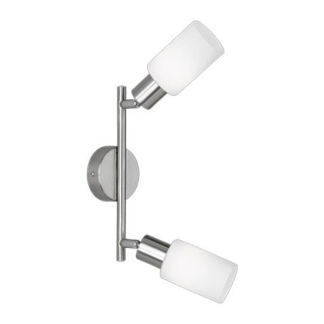 BARRA 2 FARETTI MARS E14 ACCIAIO\VETRO