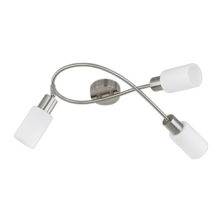 PLAFONIERA MARS 3 LUCI E14 ACCIAIO VETRO D.37