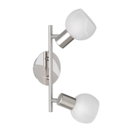 BARRA 2 FARETTI ANTIBES E14 ACCIAIO\VETRO