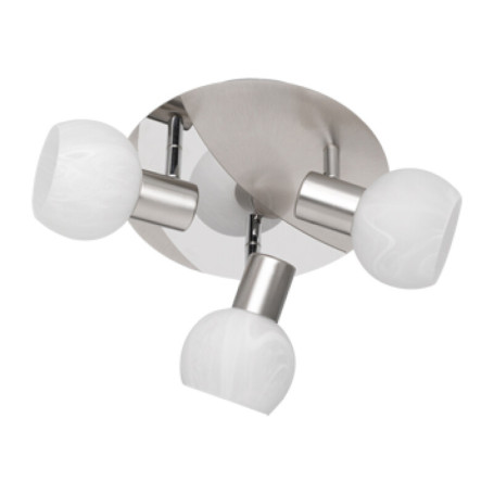 PLAFONIERA ANTIBES 3 LUCI E14 ACCIAIO VETRO D 22 CM