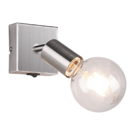 FARETTO DA PARETE VANNES C\INTERRUTTORE ACCIAIO SAT.