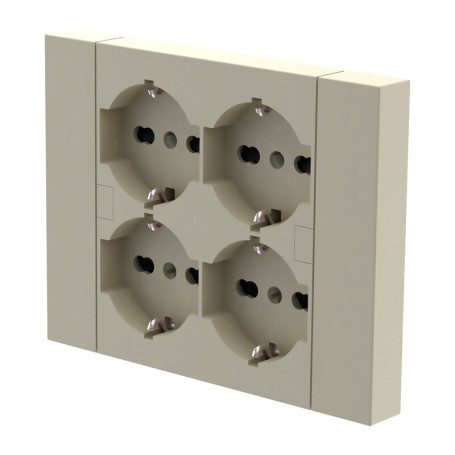 MULTIPRESA INCASSO QUADRA 4 PRESE BIP.SCH SABBIA