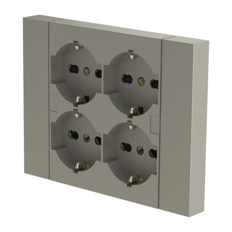 MULTIPRESA INCASSO QUADRA 4 PRESE BIP.SCH TITANIO