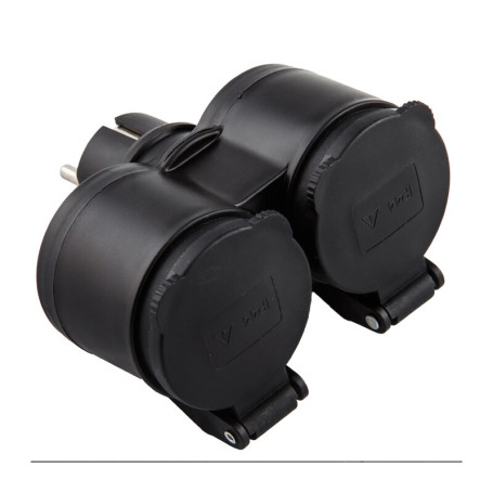 ADATTATORE SPINA SCHUKO A 2 PRESA SCHUKO FRONT IP44