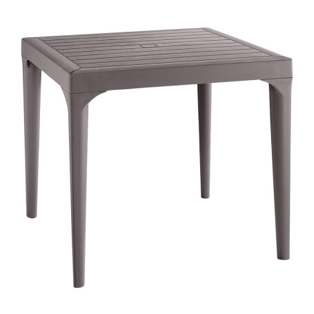 TAVOLO RESINA MALMO 80X80XH74CM TORTORA