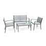 C SALOTTO SANTIAGO ACCIAIO 4 PZ ANTRACITE\GRIGIO