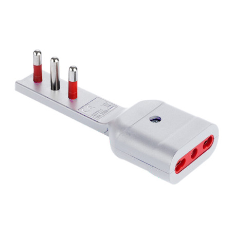 ROSI 7711B ADATTATORE 90 ULTRAPIATTO PRESA 16A 2P+T BIP BCO