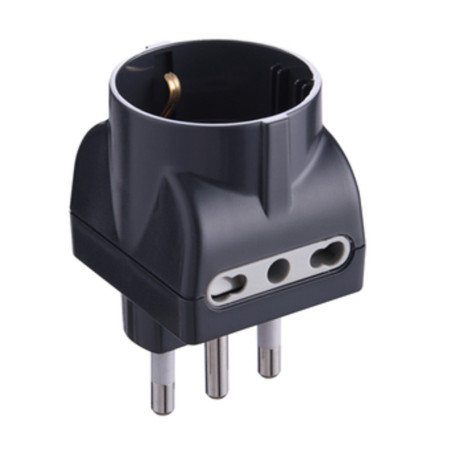 ADATTATORE TRIPLO 16A 2PR BIP E SCHUKO NERO FIG.11