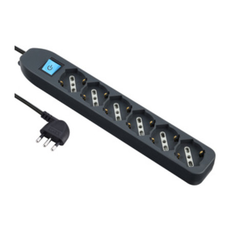 MULTIPRESA 6P BIP\SCHUKO+INTERR NERO FIG.4