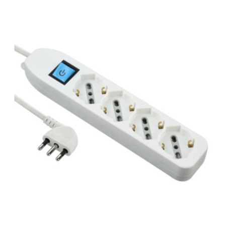 MULTIPRESA 4P BIP\SCHUKO+INTERR BIANCO FIG.8