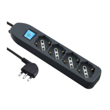 MULTIPRESA 4P BIP\SCHUKO+INTERR NERO FIG.8