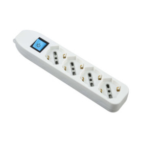 MULTIPRESA 4P BIP\SCHUKO+INTERR  S\CAVO BIANCO FIG.9