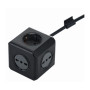 MULTIPRESA CUBO 2 SCHUKO + 3 BIPASSO NERO