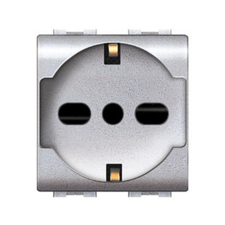 LIFE 4050 TEC PRESA SCHUKO BIPASSO ARGENTO SATIN