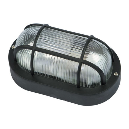 PLAFONIERA OVALE GRIGLIA NERA